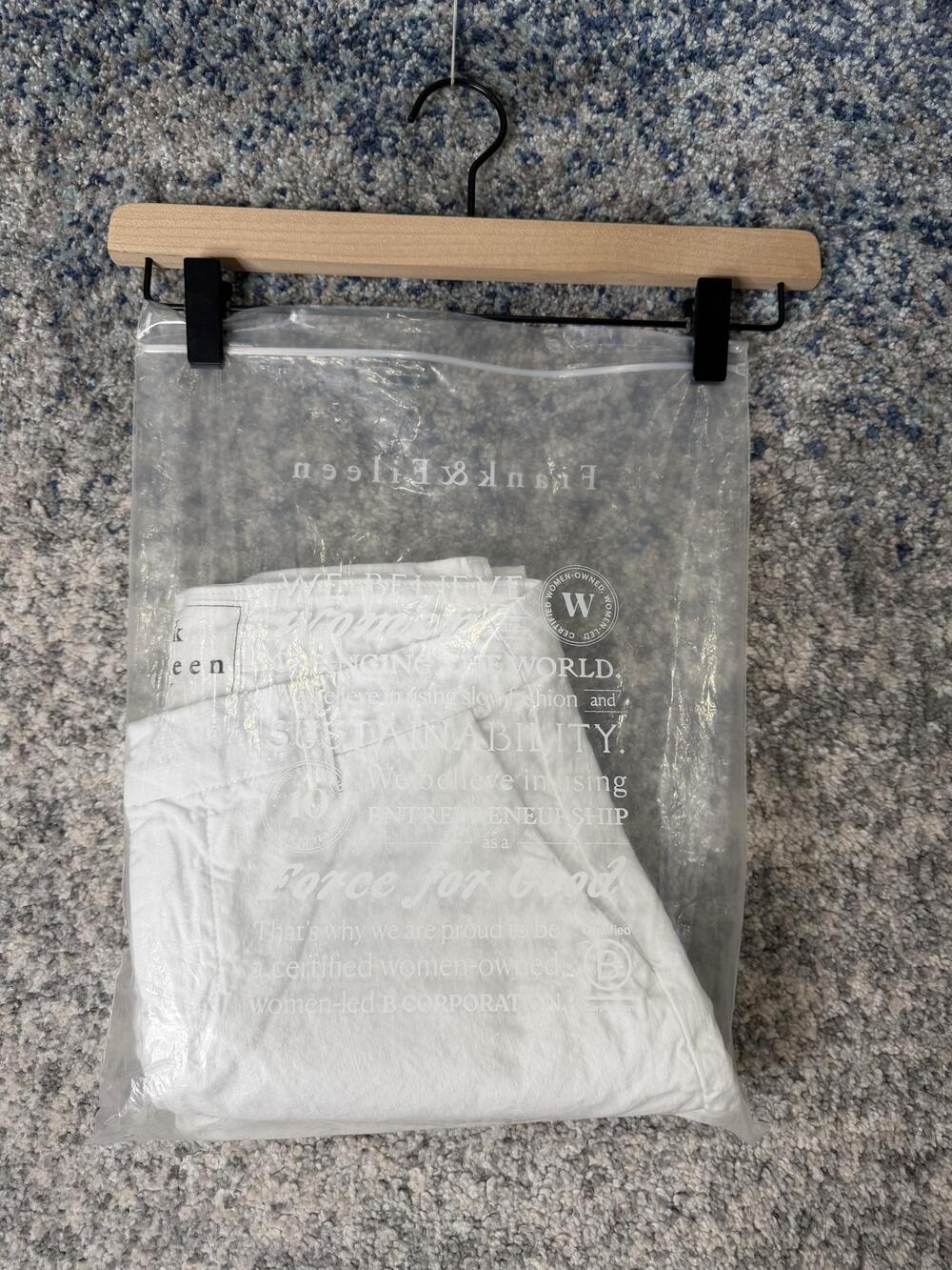 Frank & Eileen Wicklow Pants Womens 2 White Linen Blend Crop Chino Tapered